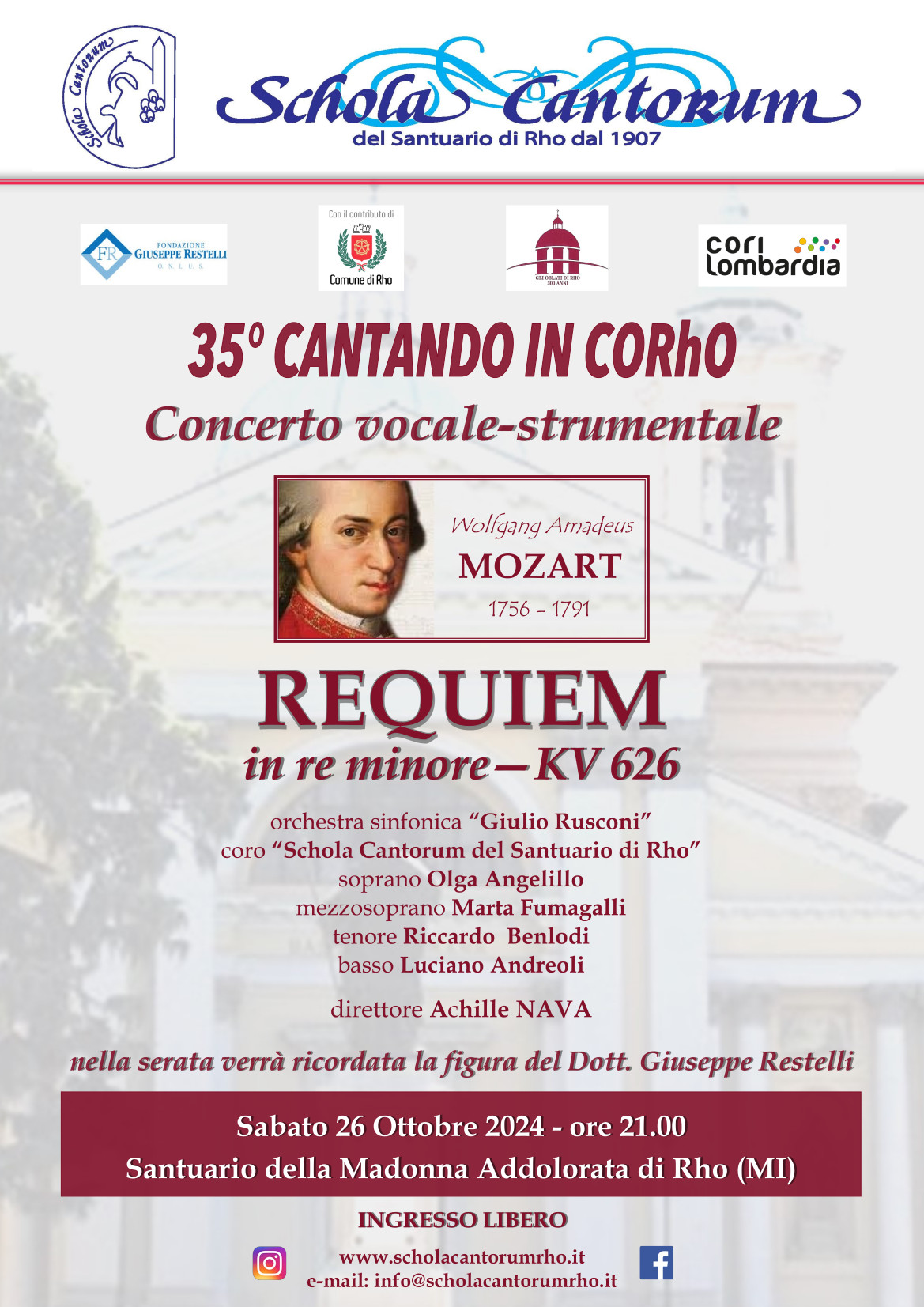 Locandina dell'evento 35*cantando in coRho concerto vocale strumentale Requiem in re minore  -KV626
