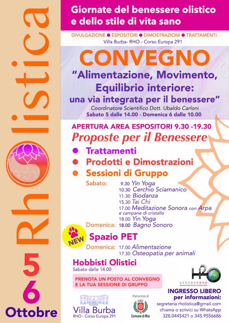 Locandina Rho Olistica con descrizione del programmma