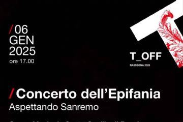 locandina Concerto dell'Epifania Aspettando Sanremo - Corpo Musicale Santa Cecilia di Passirana Direttore Luigi Bascapè Primo appuntamento della rassegna T_OFF 2025