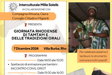 locandina Giornata Rhodense di TAMTAM e delle tradizioni orali  7 dicembre 2024 villa Burba Rho Programma