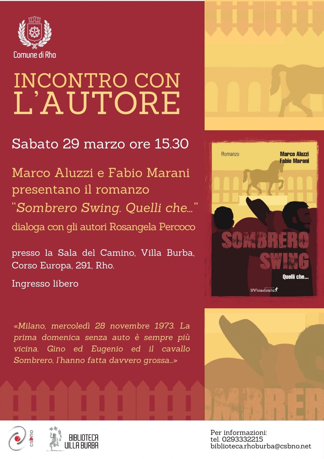locandina evento Incontro con l'autore