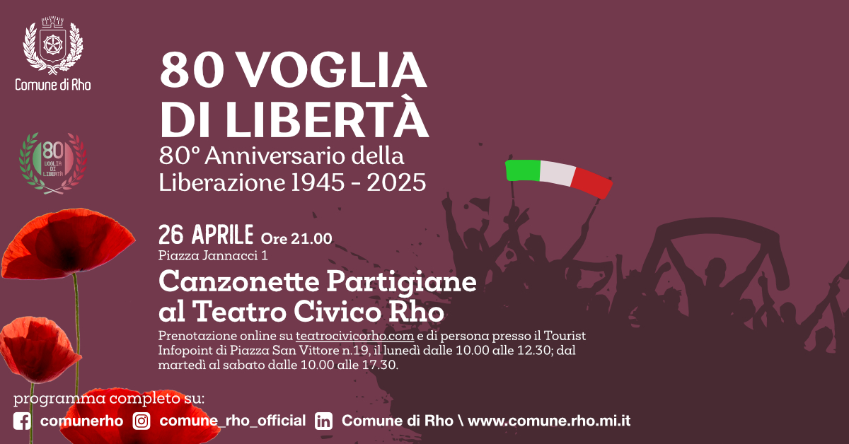 80 voglia di libertà 26 aprile Canzonette Partigiane al Teatro civico Rho