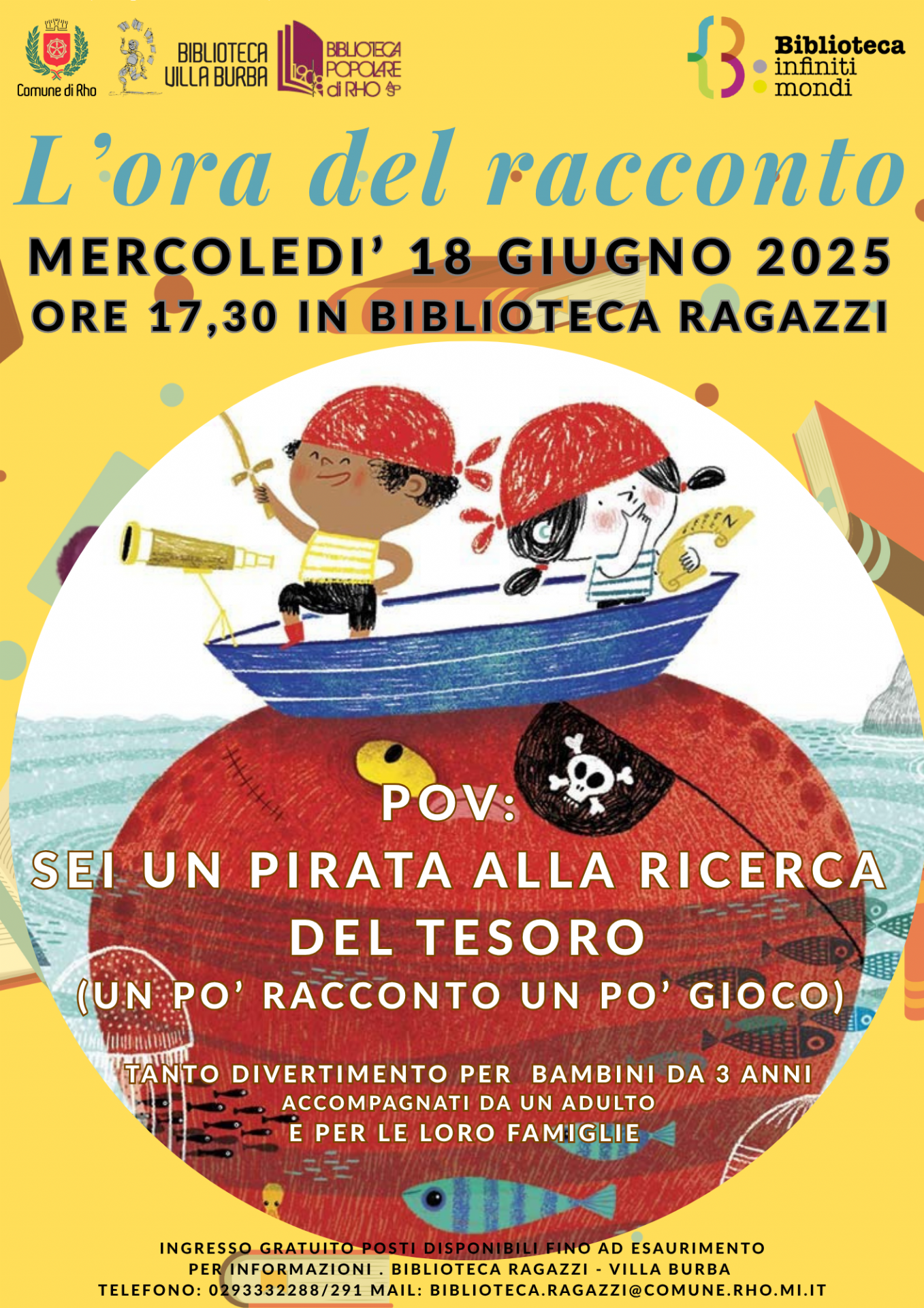 L ora del racconto  bambini pirata sula barchetta