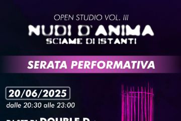 locandina performance artistica e dj set del 20 giugno 2025 dalle ore 20.30 presso il LAB GIANCOTTI in via Angelo Minotti 7, Rho.