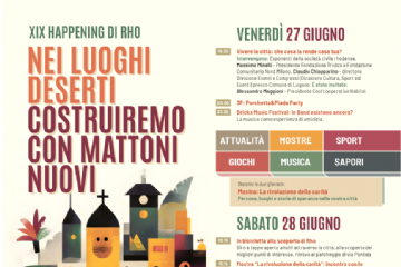 locandina nei luoghi deserti costruiremo con mattoni nuovi  e programma di venerdì 27  e sabato 28 giugno