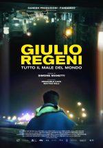 Titolo film in locandina Giulio Regeni immagine di un uomo di spalle e le luci della notte