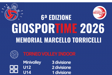 Locandina con programma con due giocatrici disegnate