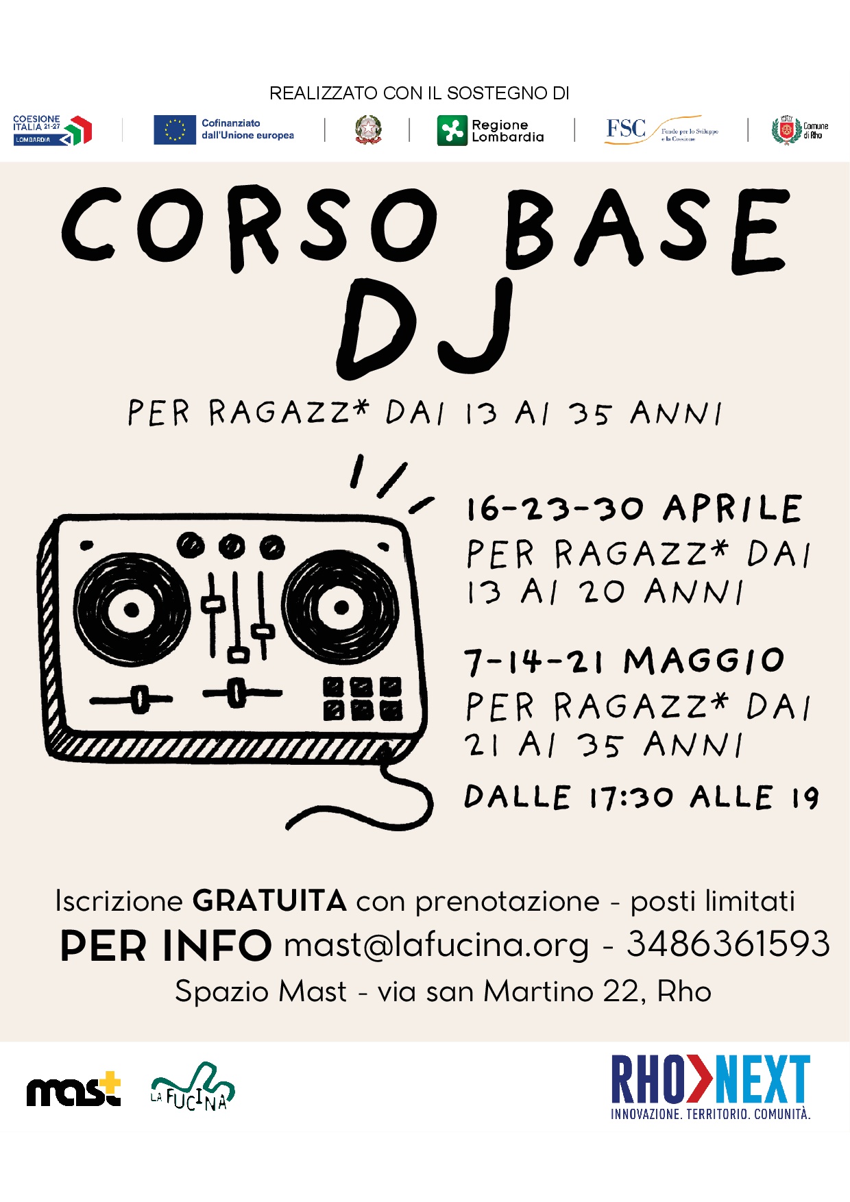 locandina corso Dj