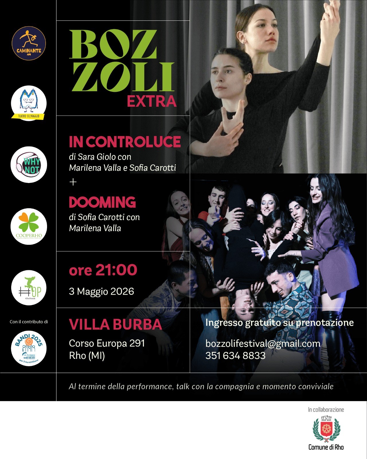 locandina Bozzoli extra con danzatori
