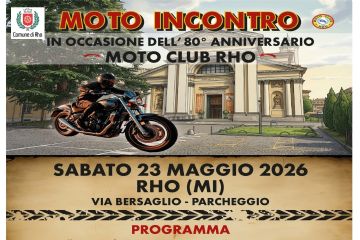 locandina evento Moto Incontro immagine con una moto davanti al santuario