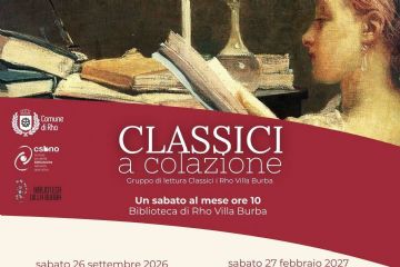 elenco dei titoli e date in alto immagine pittorica di una  donna intenta a leggere