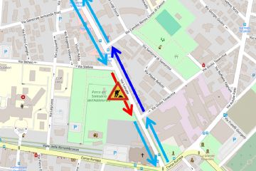 la cartina della prima fase del cantiere CAP lungo via Lainate