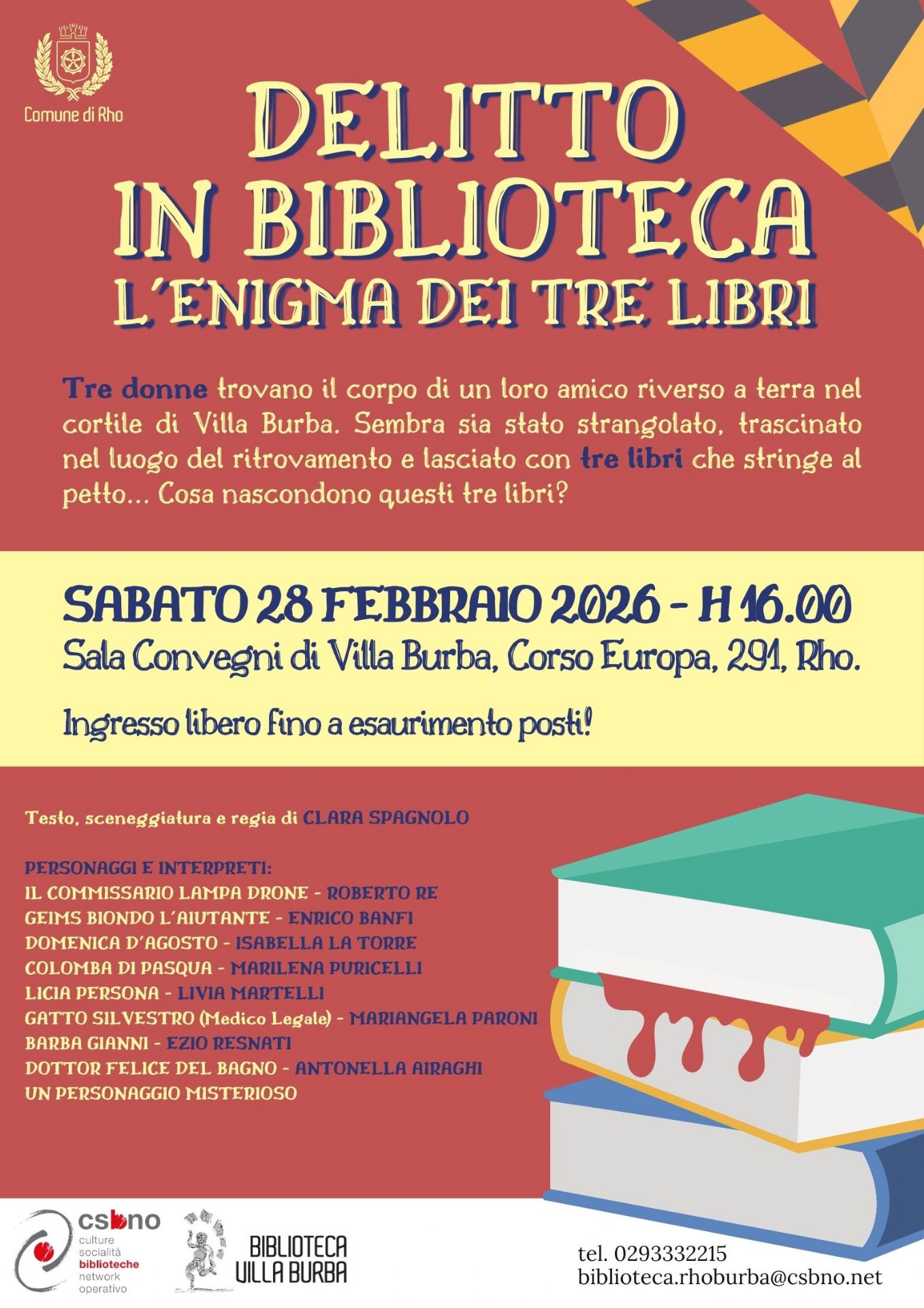 locandina Delitto in Biblioteca L 'Enigma dei tre libri