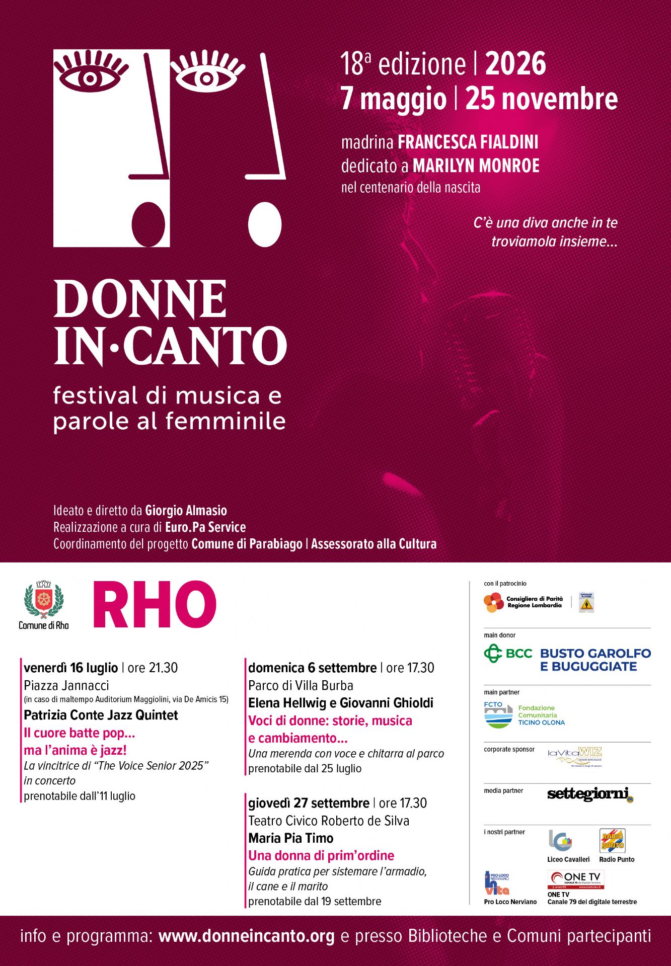 locandina programma spettacoli a Rho Donne IN Canto