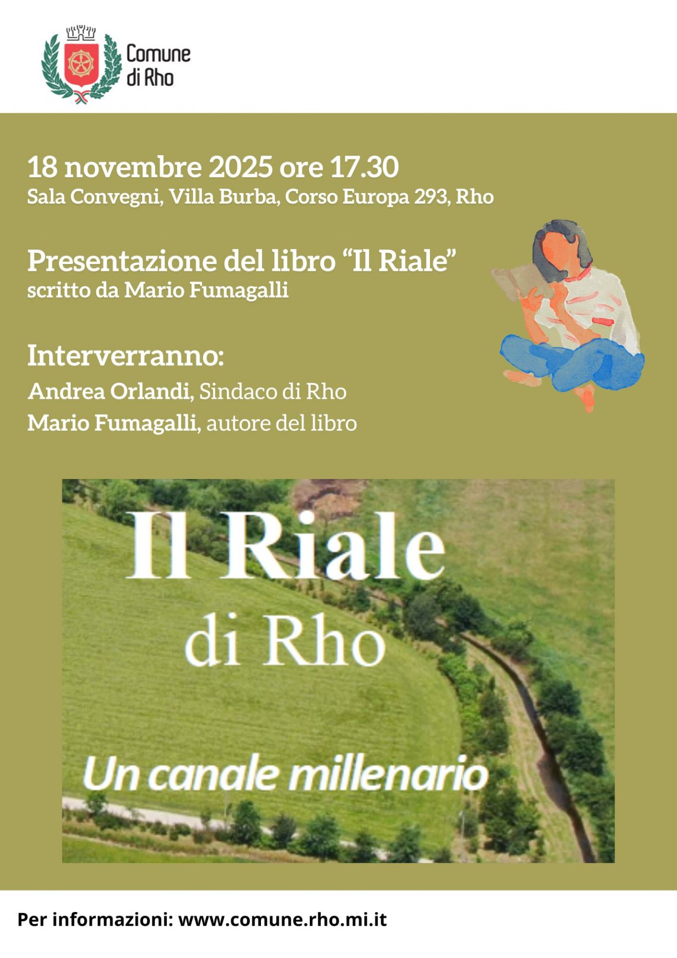 locandina presentazione evento copertina del libro uno scorcio di verde e programma del 18 novembre