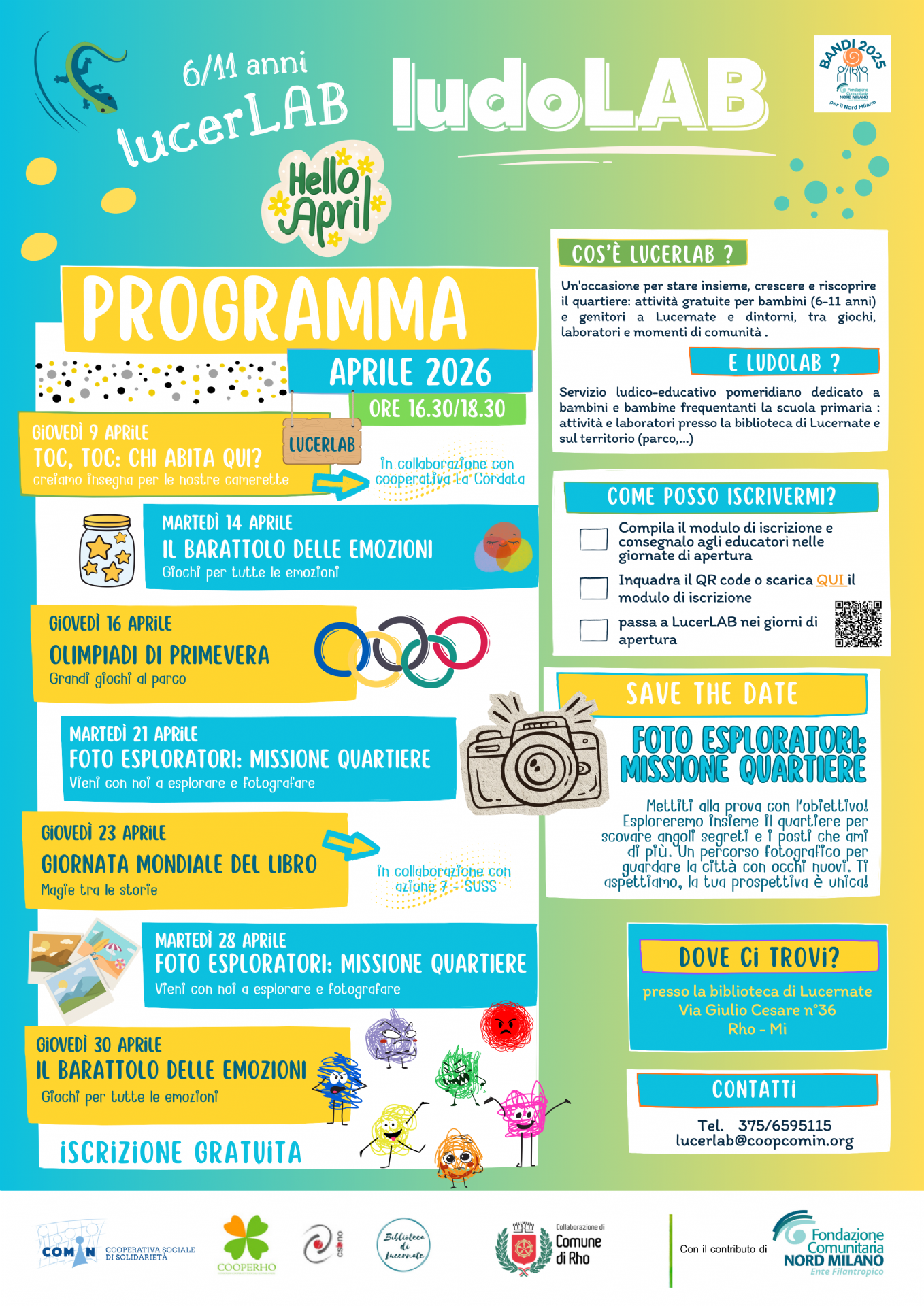 volantino con tutto il programma Lucerlab