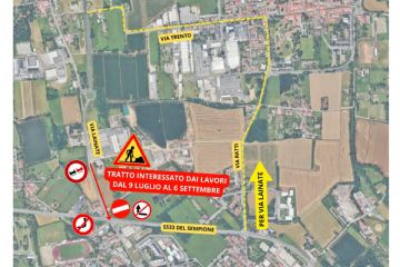cartina lavori pubblici in via Lainate