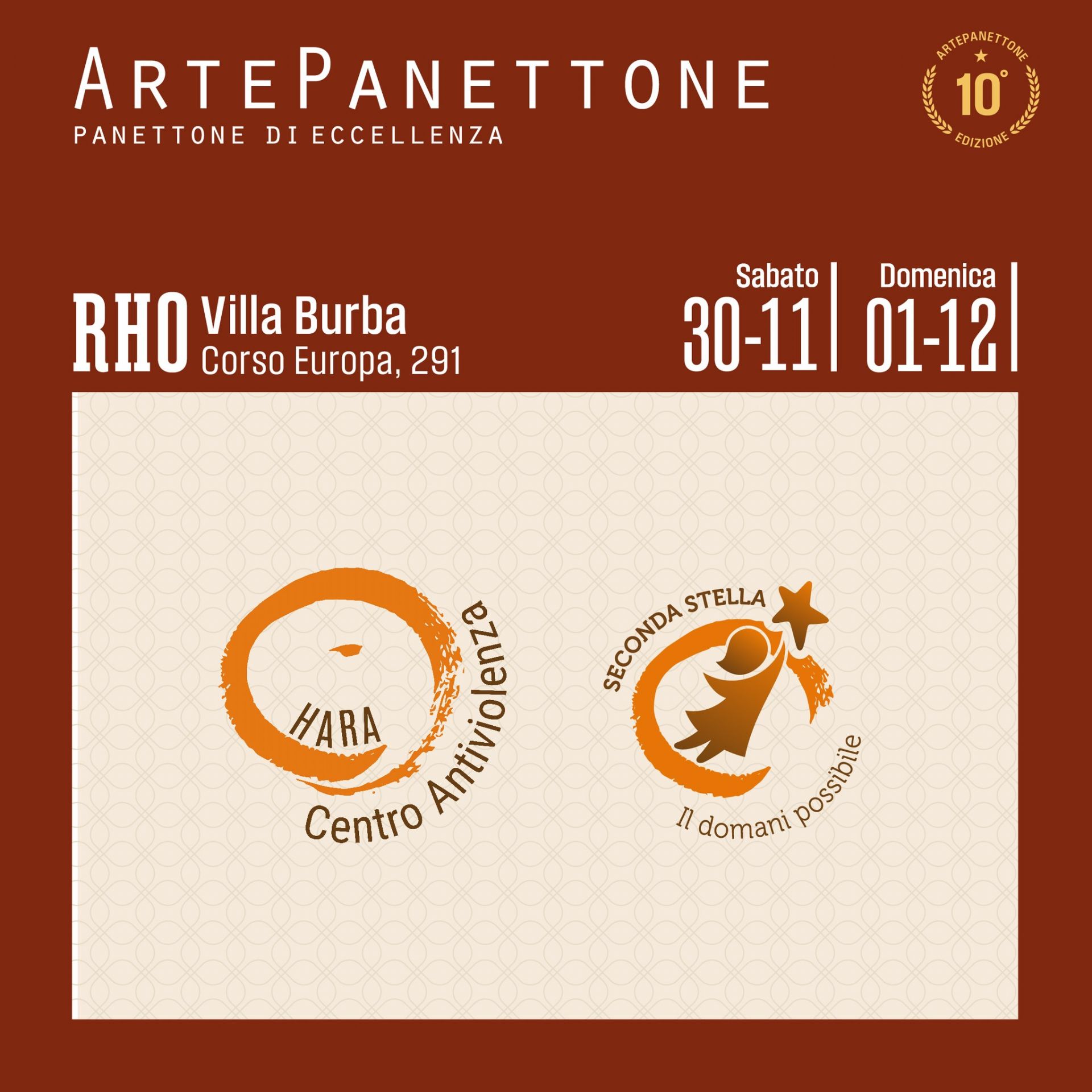 locandina ArtePanettone  Panettone di eccellenza  - Rho villa Burba Corso Europa,291 
Sabato 30-11 Domenica 01-12