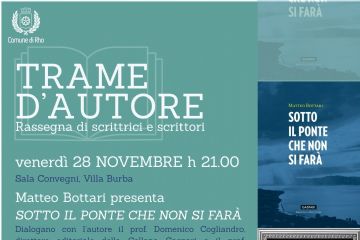 locandina di presentazione evento con le copertine dei due libri