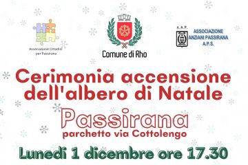locandina con titolo orario e tre alberi d Natale disegnati