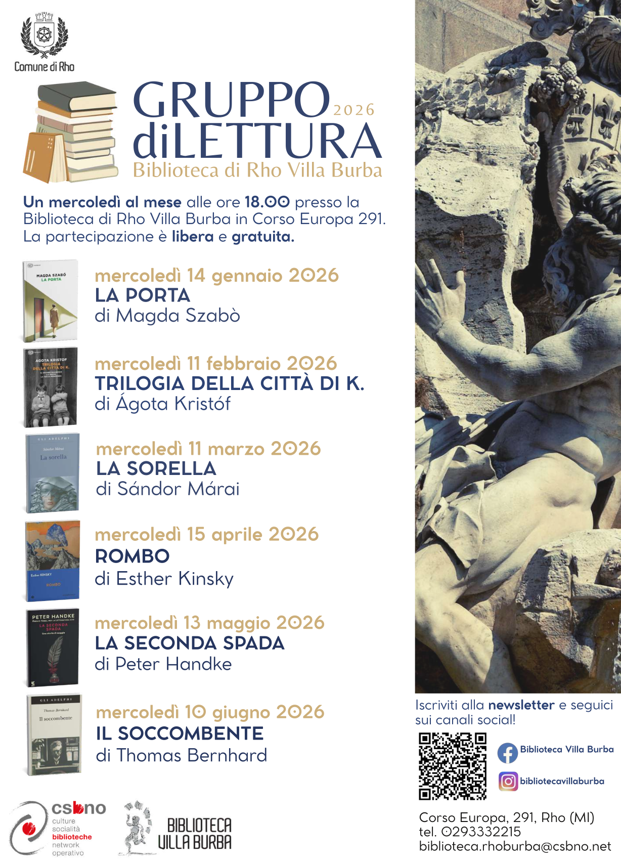 locandina eventi Gruppo di Lettura elenco dei libri