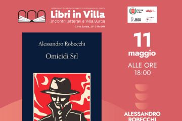copertina libro omicidi Srl  e foto dell'autore Alessandro Robecchi