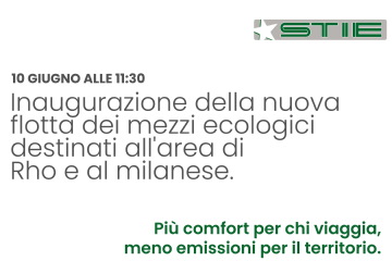 Inaugurazione della nuova flotta ecologia STIE il 10 giugno alle ore 11.30 in via Cornaggia.