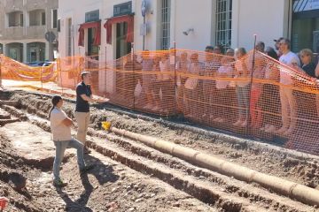 Lavori: visite guidate alla strada di epoca romana  rinvenuta in piazza Visconti: