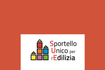 grafica che rappresenta tre casette colorate e la scritta Sportello Unico per l'edilizia