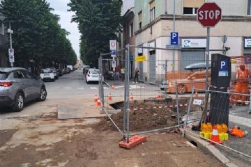 lavori in corso in via Milano