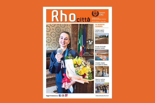 prima pagina del periodico Rho città: volto sorridente di Laura Paris, medaglia di bronzo con le Farfalle Azzurre alle Olimpiadi di Parigi