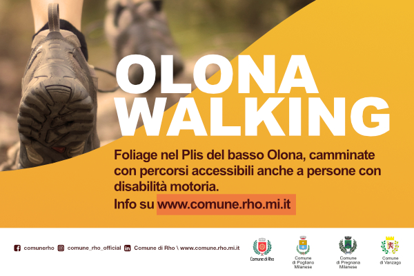 Olona Walking. Foliage nel Plis del basso Olona, camminate con percorsi accessibili anche a persone con disabilità motoria. Tutte le informazioni si trovano sul sito del Comune.