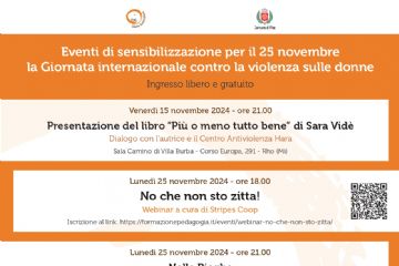 locandina Eventi di sensibilizzazione per il 25 novembre - la giornata internazionale contro la violenza  sulle donne