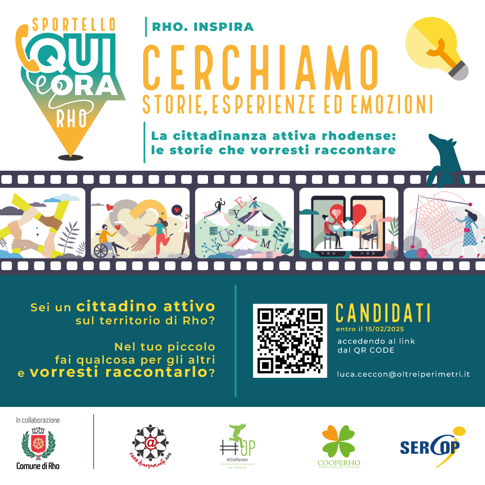 Locandina Rho, inspira. Cerchiamo Storie esperienze ed emozioni