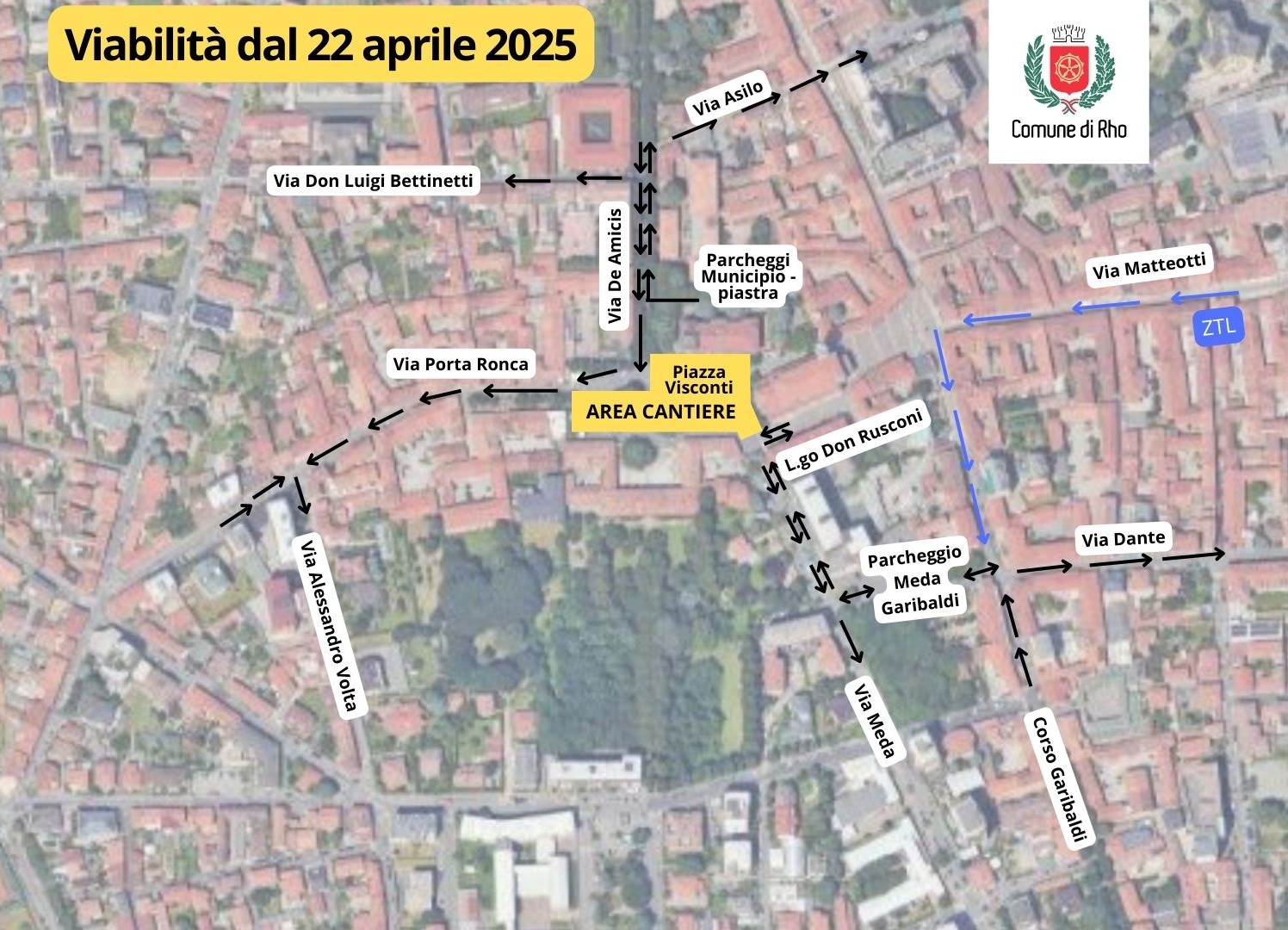 Ecco la mappa che spiega la nuova viabilità dal 22 aprile 2025