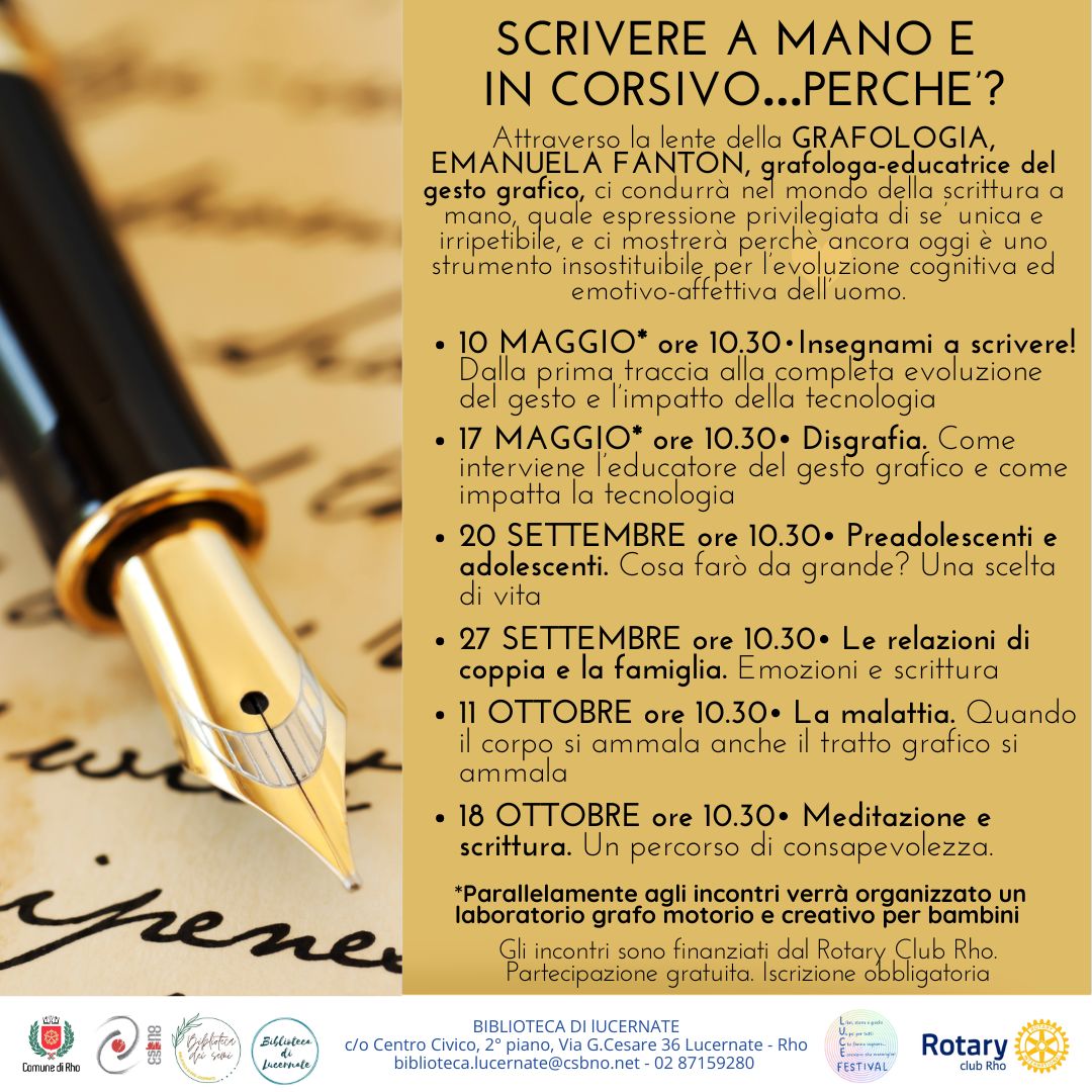 Locandina del corso Scrivere a mano e in corsivo...perchè?