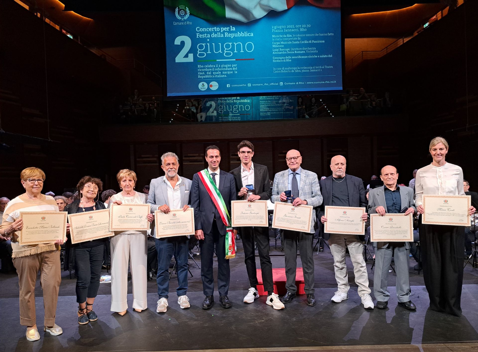 I premiati con il Sindaco Orlandi