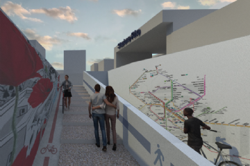 un rendering del progetto Bosco elettrico