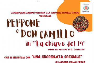 Peppone e Don Camillo in la chiave del14 che si intreccia con Una cucciolata speciale