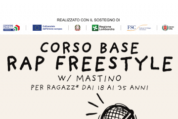 locandina corso base Rap Freestyle con il disegno di un microfono