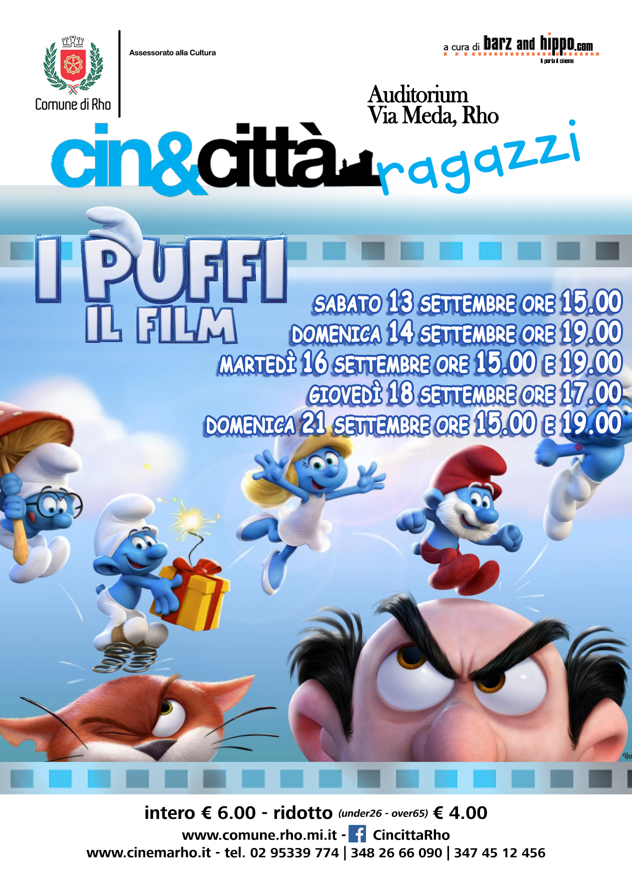 Cinecittà ragazzi  I Puffi il film immagini dei puffi e elenco orario di proiezione