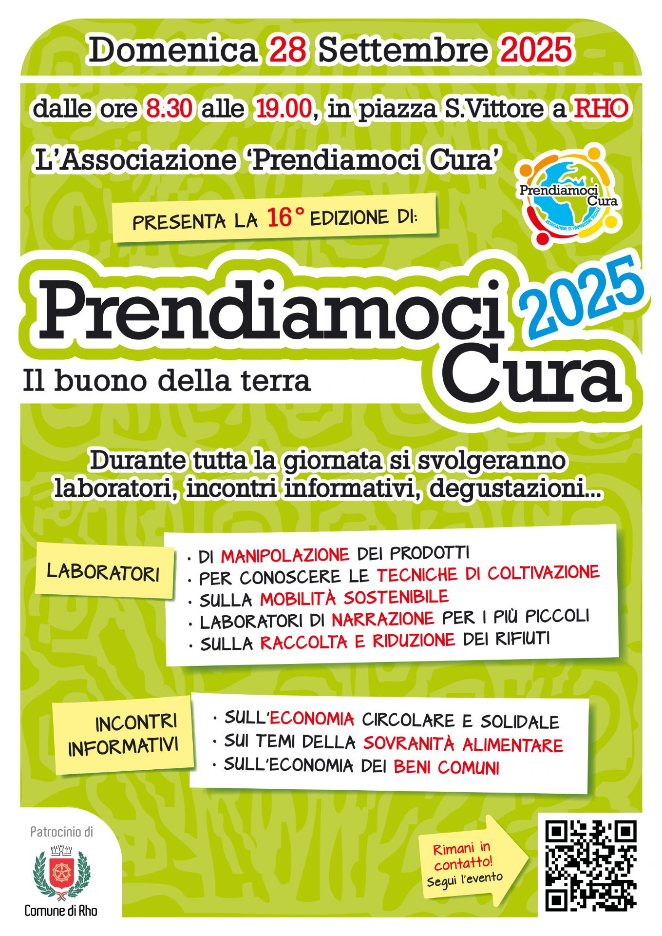 Locandina Prendiamoci Cura 2025 - Il buono della terra 