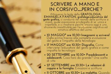 locandina Scrivere a mano e in corsivo ...perchè? immagine di penna stilografica