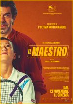 Locandina Il Maestro con attore adulto e ragazzo con racchetta da tennis