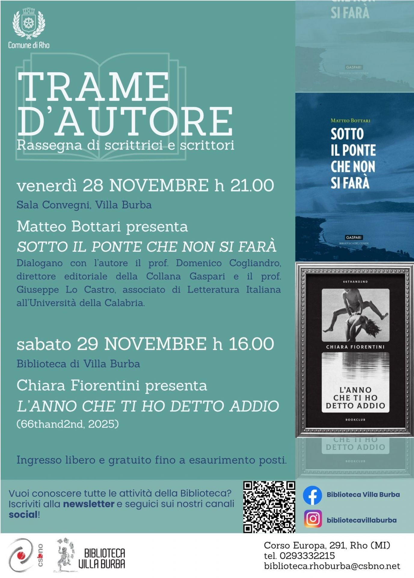 locandina con foto di due libri 