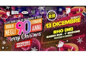 locandina voglio tornare negli anni 90 immagine di Babbo Natale con sacco dei doni