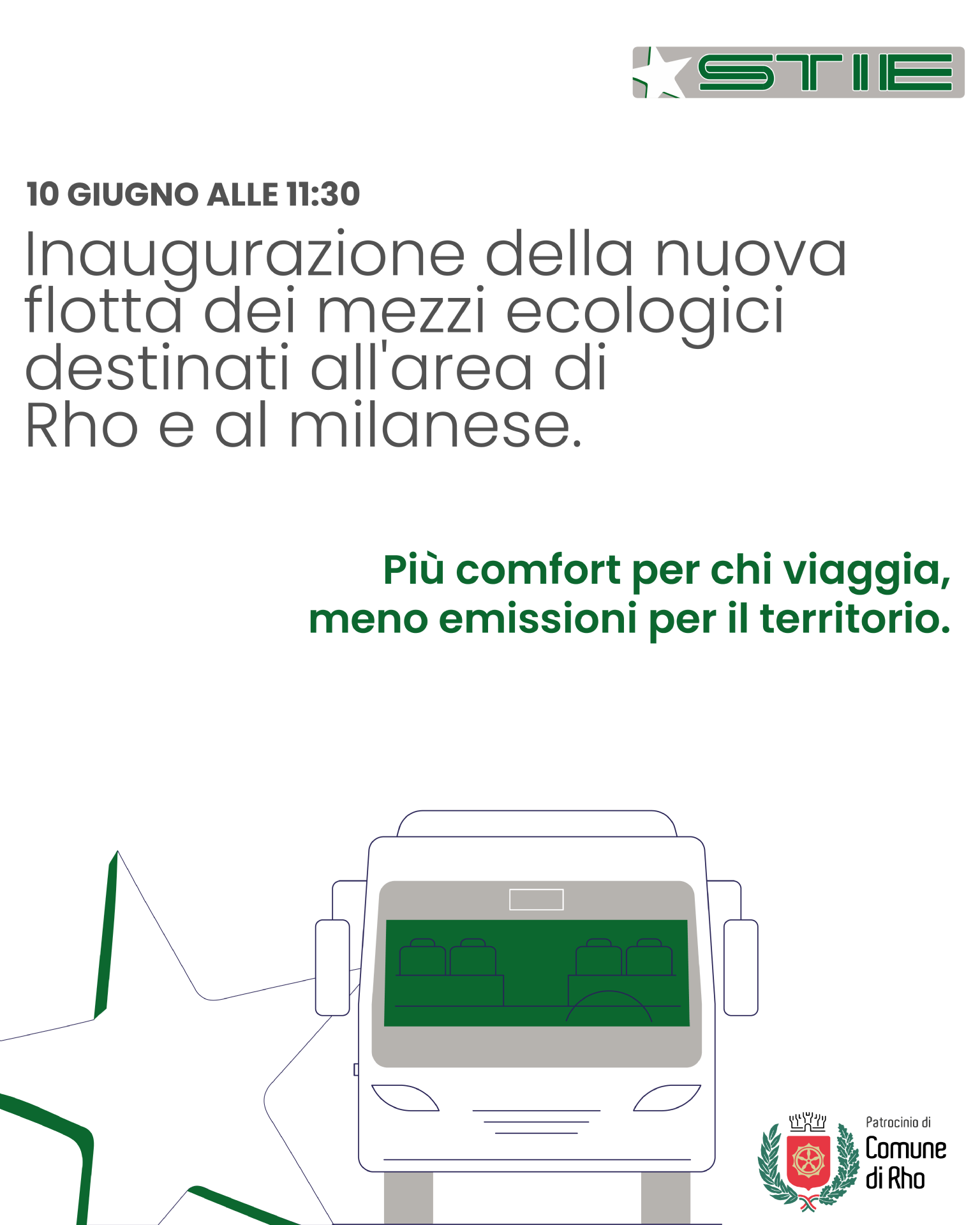 Inaugurazione della nuova flotta ecologia STIE il 10 giugno alle ore 11.30 in via Cornaggia.