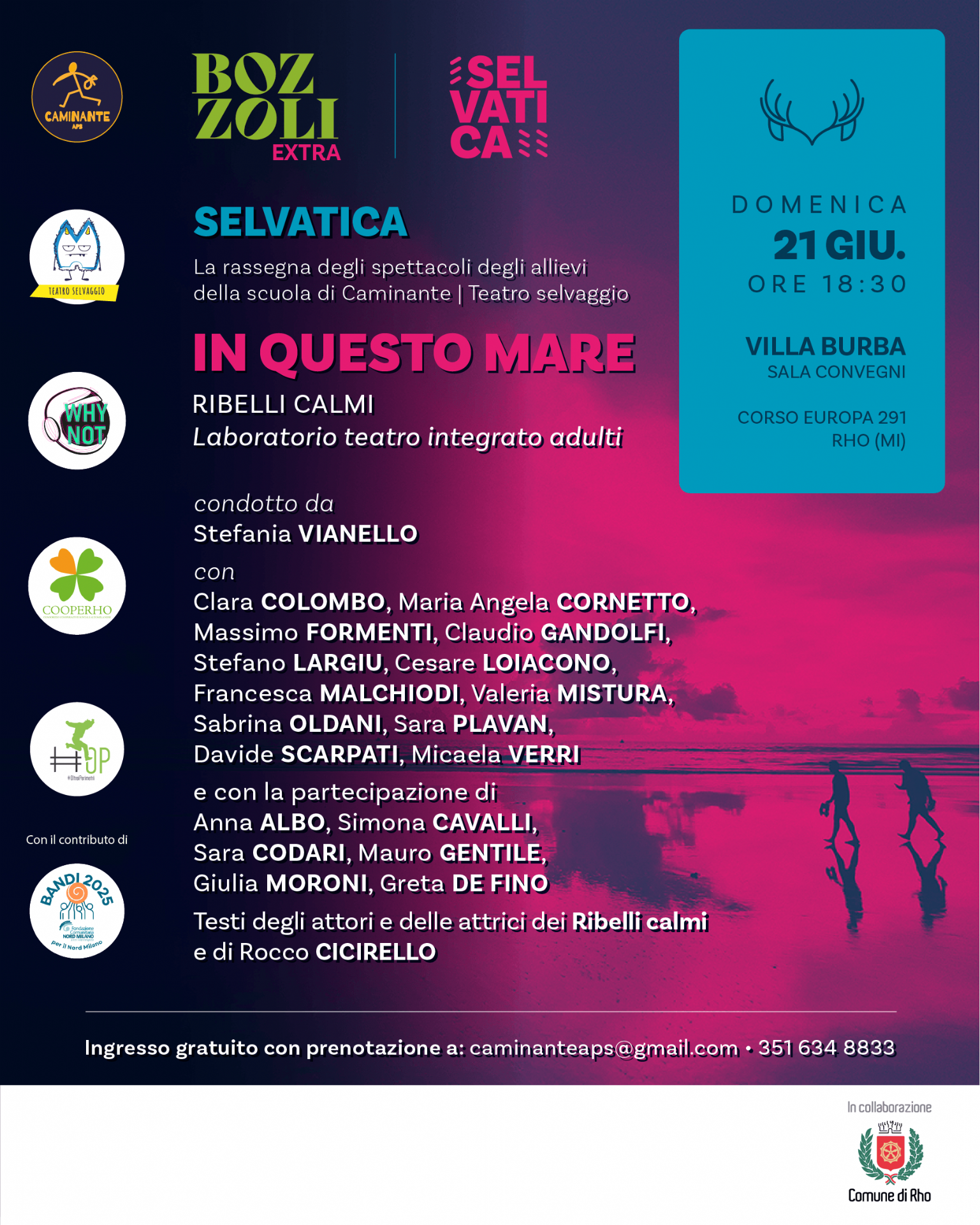 locandina in questo mare con elenco attori