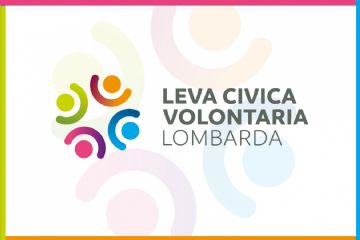 Simboli colorati e scritta: Leva Civica Volontaria Lombarda