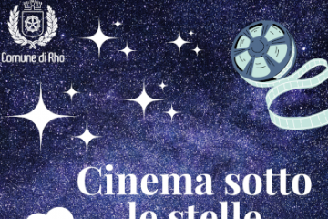 grafica cinema sotto le stelle pellicola cinepresa e biglietto